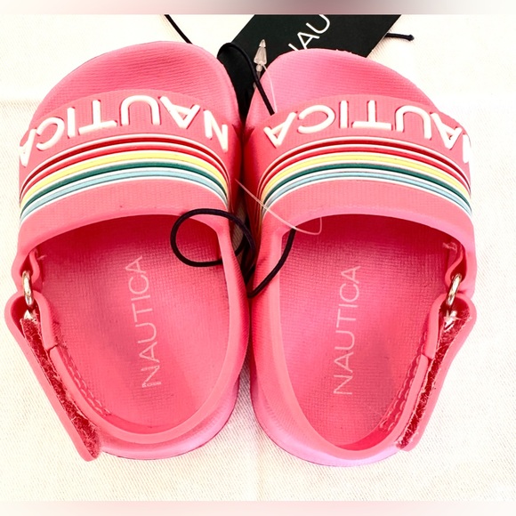 Nautica Girl Toddler/Infant Tiny Gaff Slide Pool Sandal Pink Rainbow-NWT-S1-Pink - Picture 3 of 5